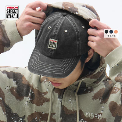 VISION复古水洗做旧软顶棒球帽