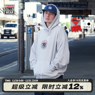 鱼眼LOGO短宽Boxy连帽套头卫衣 复古经典 VISION官方 美式