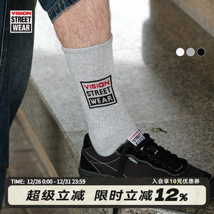LOGO运动中筒袜吸汗棉袜男女同款 BOX 经典 VISION官方