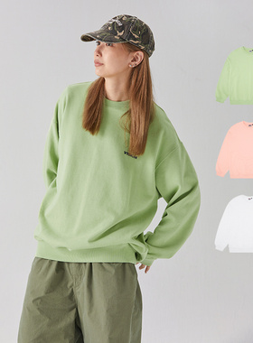 VISION官方  美式街头宽松圆领运动套头卫衣男女同款3色可选