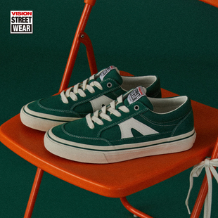 街头运动板鞋 STICK复古牛油果绿低帮翻毛皮帆布鞋 VISION官方