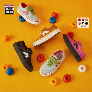 VISION Kids官方 STICK魔术贴低帮帆布鞋板鞋冬季男童女童运动鞋