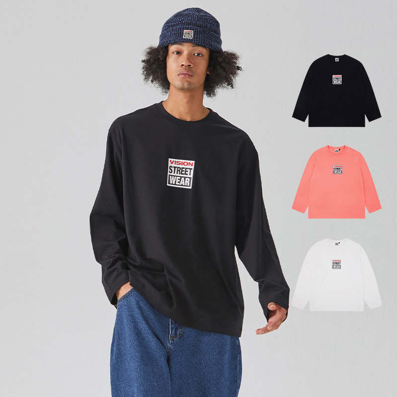 VISION官方 经典BOXLOGO美式街头3色圆领长袖T恤男女,运动服/休闲服装,运动T恤,淘宝优惠券,粉丝福利购,淘宝优惠卷