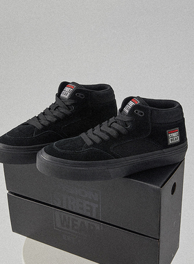 VISION官方 CONCAVE黑武士经典街头中帮复古翻毛皮滑板鞋男女