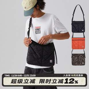 VISION官方 复古葫芦纹绗缝单肩运动斜挎包胸包 街头美式