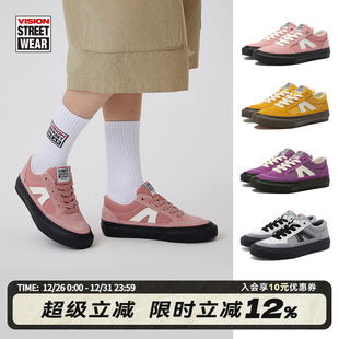 复古运动鞋 VISION官方 美式 黑生胶板鞋 STICK多色低帮翻毛皮帆布鞋