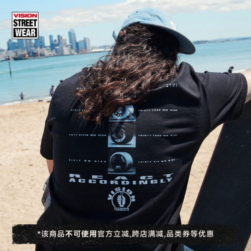 VISION官方 复刻系列印花图案街头潮流圆领短袖T恤男女同款