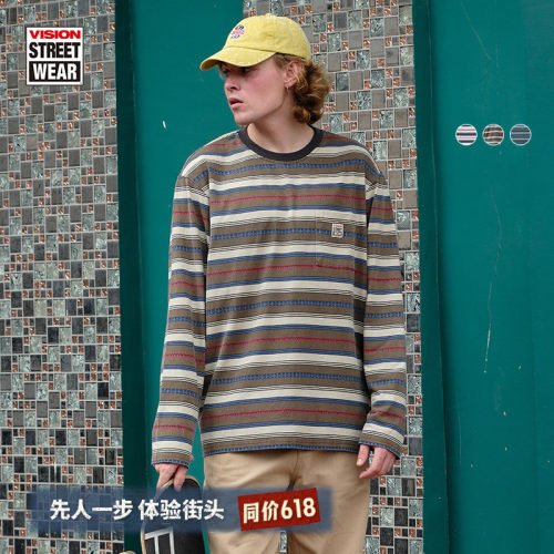 VISION做旧条纹长袖