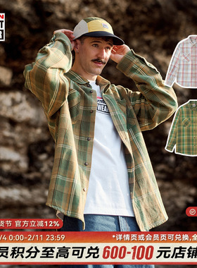 VISION官方  美式复古格纹宽松工装长袖衬衫外套2色