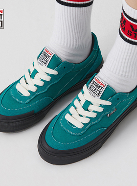 VISION官方  FLAT TOP松石绿低帮翻毛皮帆布鞋男女街头滑板鞋