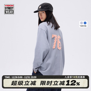 POLO衫 复古水洗做旧贴布绣长袖 美式 VISION官方