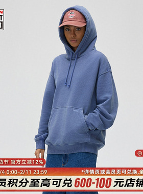 VISION官方 经典复古重磅洗水LOGO宽松落肩连帽卫衣男女25春2色