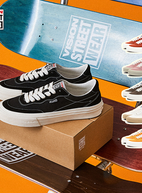 VISION官方  FLAT TOP多色低帮翻毛皮帆布鞋街头运动滑板鞋男女