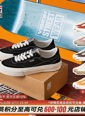 VISION官方  FLAT TOP多色低帮翻毛皮帆布鞋街头运动滑板鞋男女