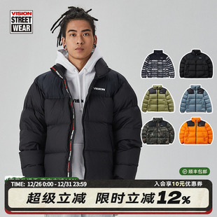 撞色拼接面包服短款 街头经典 羽绒服外套男女 美式 VISION官方
