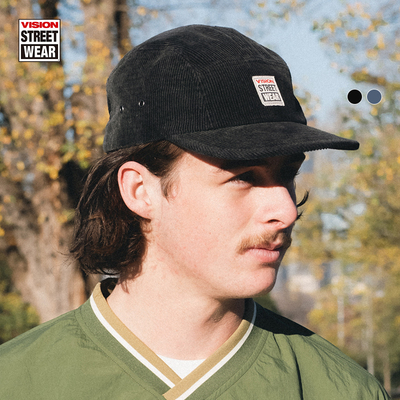 VISION官方 美式复古BOGO灯芯绒五片帽软顶棒球帽男女秋新款