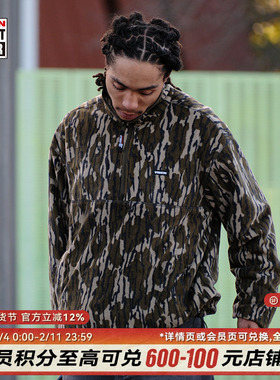 VISION官方 美式复古双面穿半拉链套头立领防风夹克男女秋新款2色