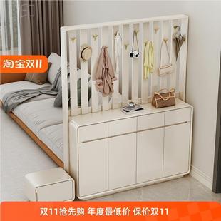 柜一体简约现代储物柜家用门口隔断柜衣帽柜玄关柜 轻奢风挂衣架鞋