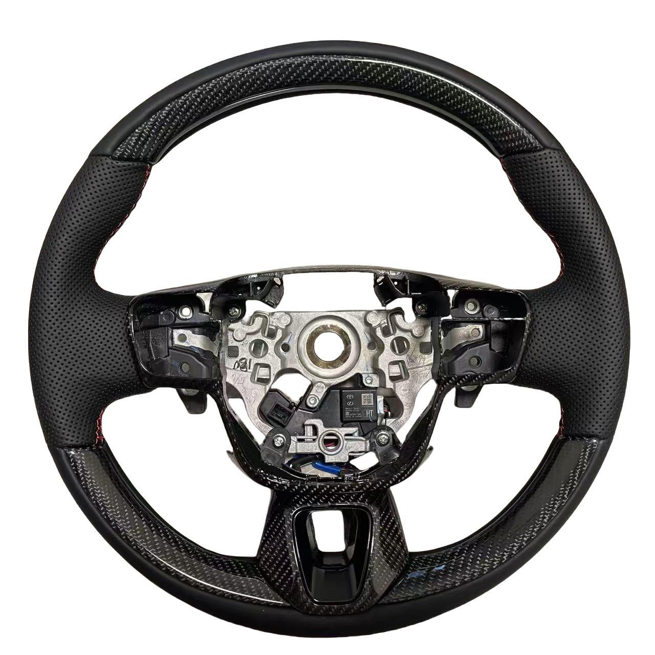 埃尔法威尔法40系16代皇冠改装碳纤维方向盘真皮打孔运动款