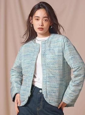 D03027日单1.79W日元冬季新款圆领拉链微宽松女气质两面穿羽绒服