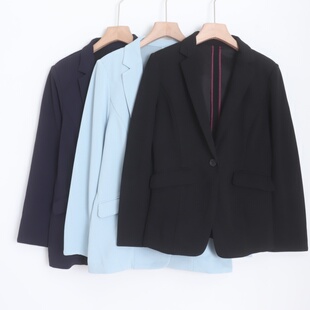 D17051日单新款 外套 客供料简洁单粒扣微宽松女休闲气质通勤西装