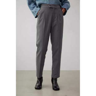 D07083日单新款挂扣后松紧高腰显瘦女纯色简洁气质烟管裤哈伦裤