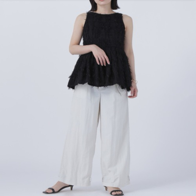 C05066日单新款NBB客供料挂扣松紧高腰显瘦女纯色气质通勤哈伦裤