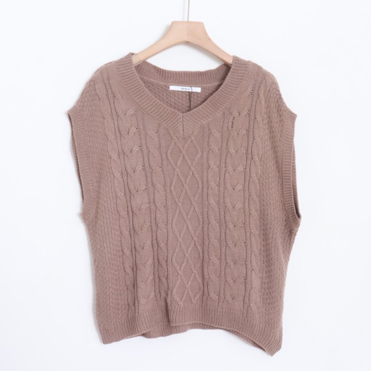 D07008日单新款客供料V领套头弹性好宽松好搭配女纯色针织马夹