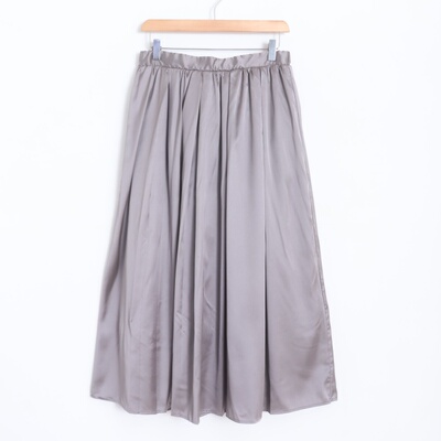 D12095日单新款客供料简洁后松紧高腰女纯色气质通勤长款半身裙