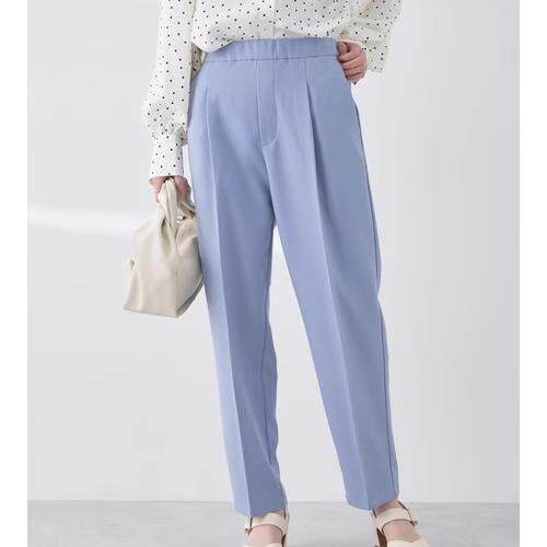 M010100日单客供日系简洁后松紧高腰显瘦好搭配女气质通勤哈伦裤