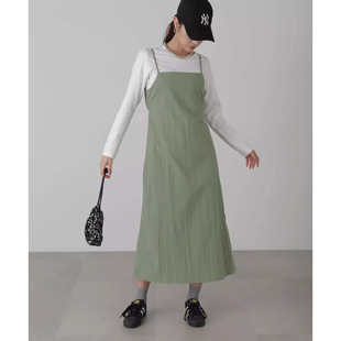 D05008日单客供料休闲方领后抽绳镂空显瘦女纯色气质可调节吊带裙