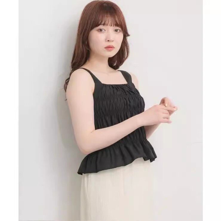 P05053日单甜美客供料有松紧套头修身显瘦好搭配女气质吊带背心