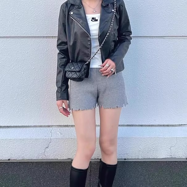 C12019日单秋新款客供料西装拉链机车女纯色气质短款PU皮衣外套