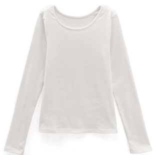 T恤 女磨毛棉质气质长袖 D09073日单新款 GL圆领套头面料有弹性修身