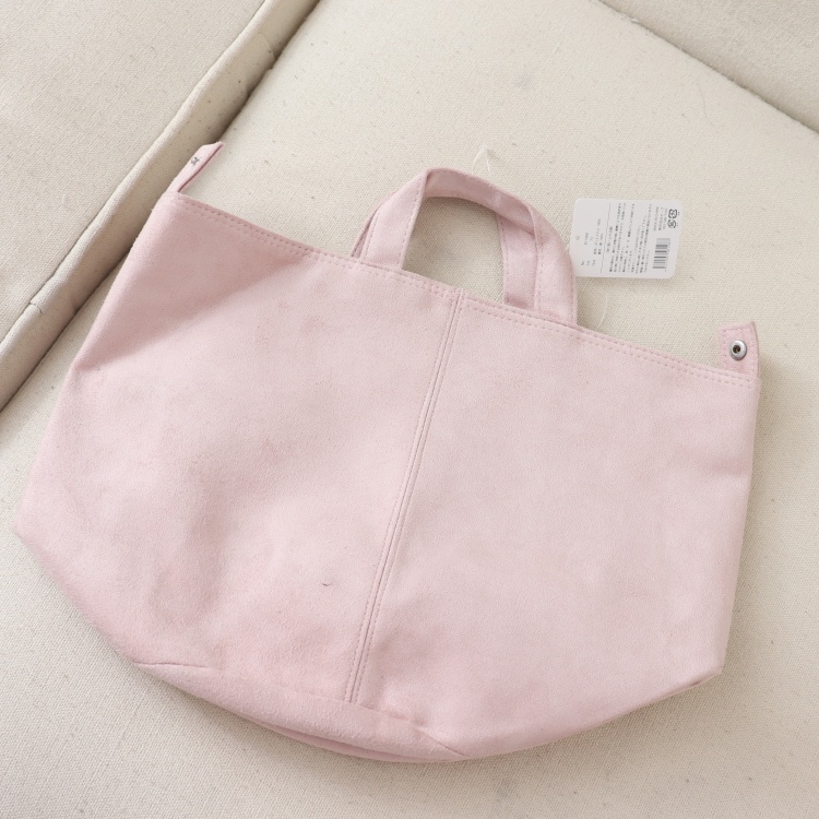 B07073日单客供新款菜篮子女简洁包手拎麂皮绒手提休闲小水桶包