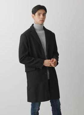 D03059日单秋冬新款客供料单粒扣西装领微宽松中性休闲呢子外套