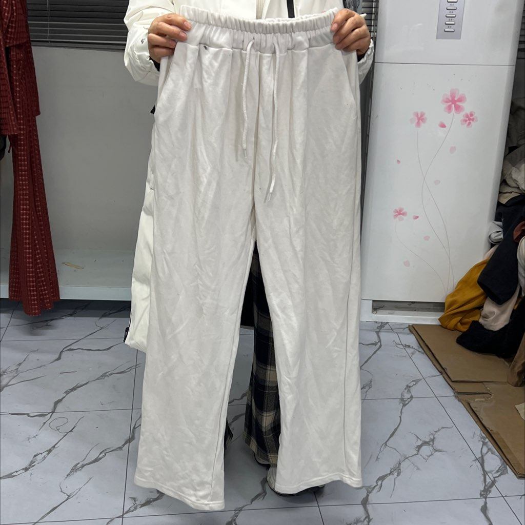 03，白色春秋款 卫裤，腰围弹力