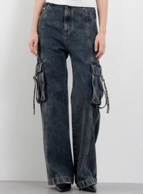 262，M码16500日元高货牛仔裤 e l o o p s 复古做旧工装牛仔裤