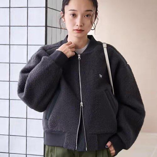 cone小狐狸L码灰色呢子棒球服外套