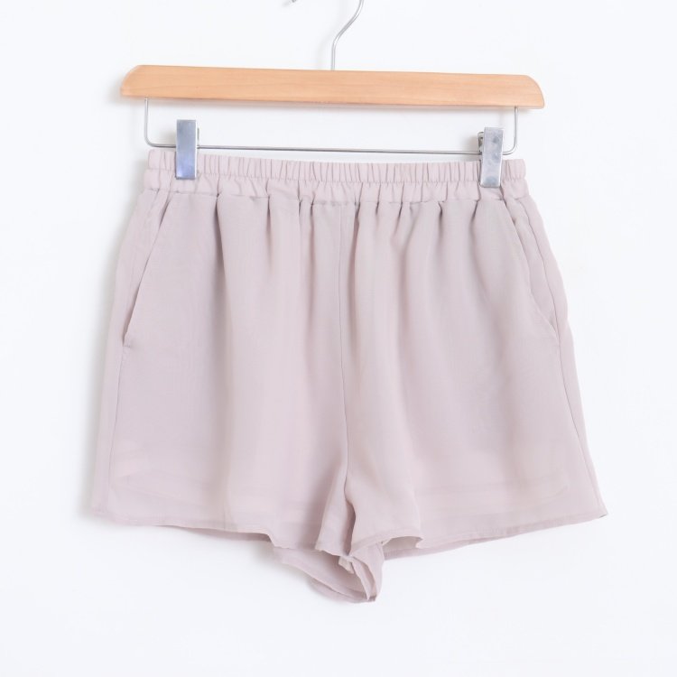 D16058日单新款GL松紧高腰微宽松显瘦好搭配女纯色甜美气质短裤