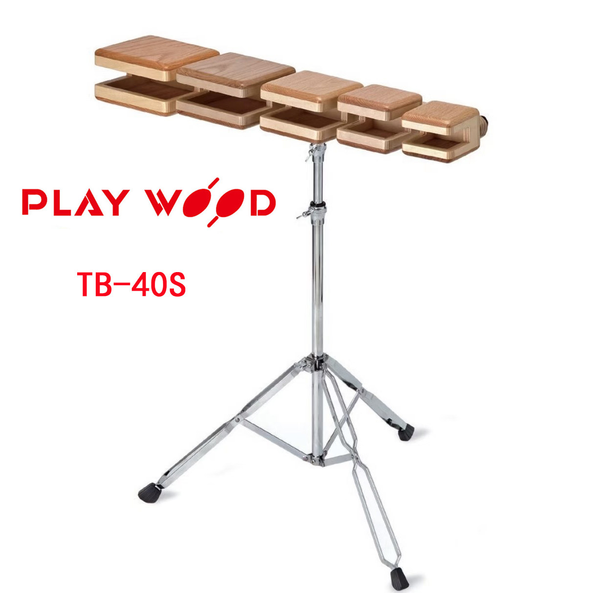 五头木鱼日本进口playwood专业交响乐团橡木盒带架子TB-40S梆子