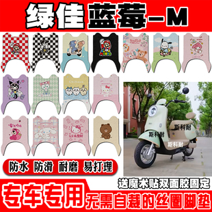 17G可爱防水防滑丝圈脚踏垫 18G 绿佳蓝莓 M电动车脚垫LJ1200DT