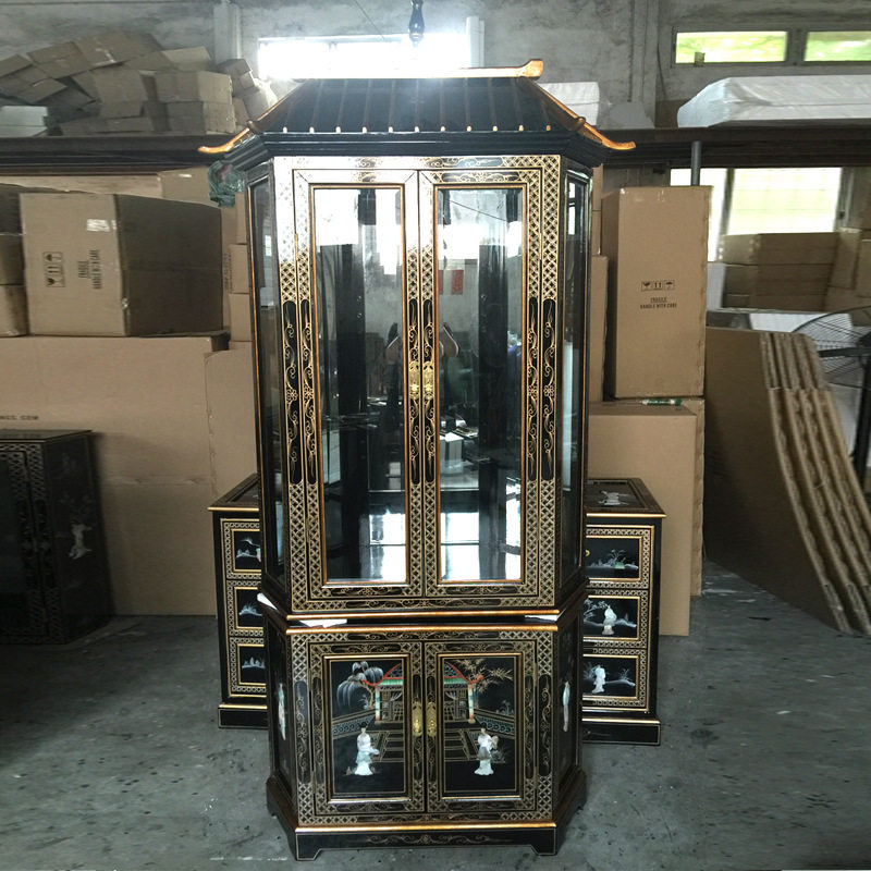 至高螺钿工艺博古架艺术品书籍收纳柜玻璃展示柜明清古典彩绘家具
