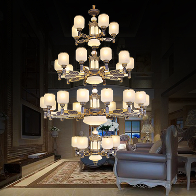 建筑风锌合金客厅别墅复古大吊灯