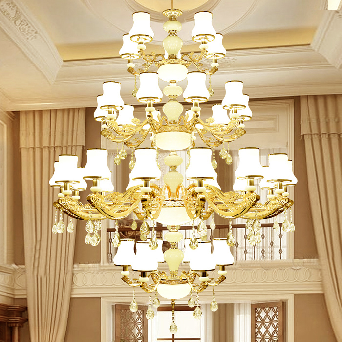 复式楼别墅挑空房间锌合金大吊灯