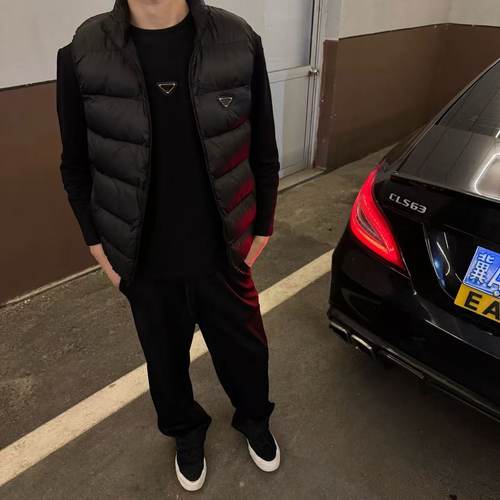 潮流拉链立领羽绒棉服马甲