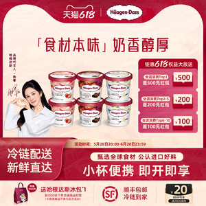 哈根达斯冰淇淋六杯组合装草莓比利时巧克力组合装