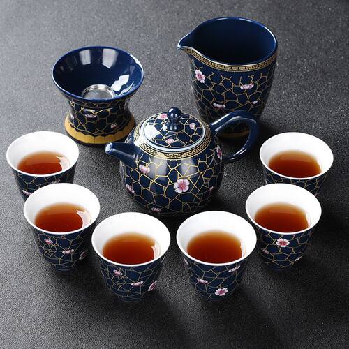 功夫茶具套装霁蓝釉茶洗家用配件陶瓷建水碗茶道杯洗水盂茶杯茶壶