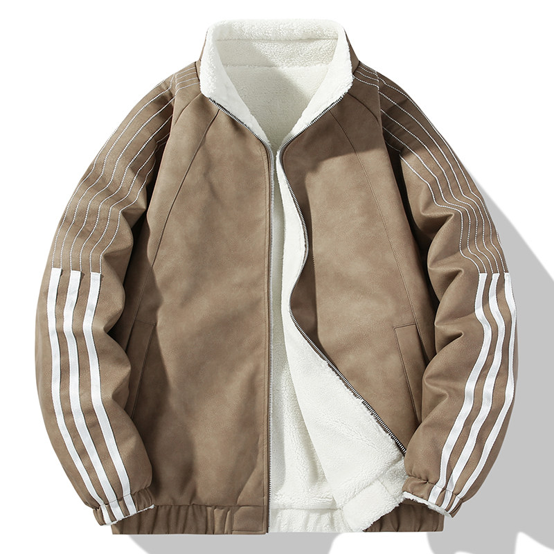 新款2025男款棉服夹克棉衣情侣款秋冬季PU皮衣加厚保暖立领皮夹克