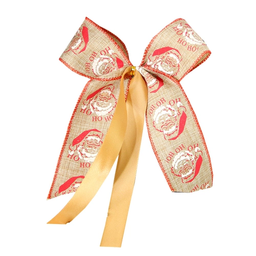 Рождественский креативный декор с бантиком ручной работы, серебряная лента, DIY